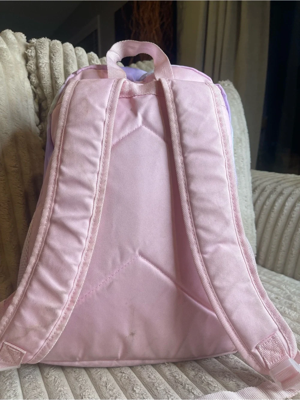 Justice Girls Iridescent Sequin Backpack Pink Pastel School Bookbag